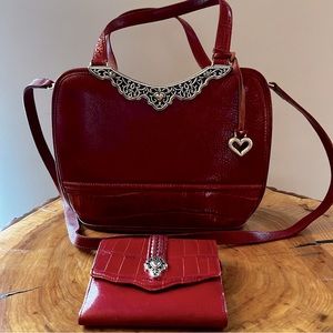 Brighton Anna Ross Red Leather Purse with Bonus Matching Wallet